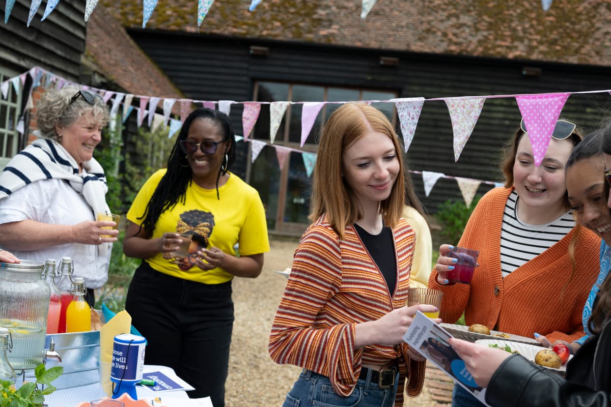 A photo of Cancer Research UK supporters at a fundraising event.