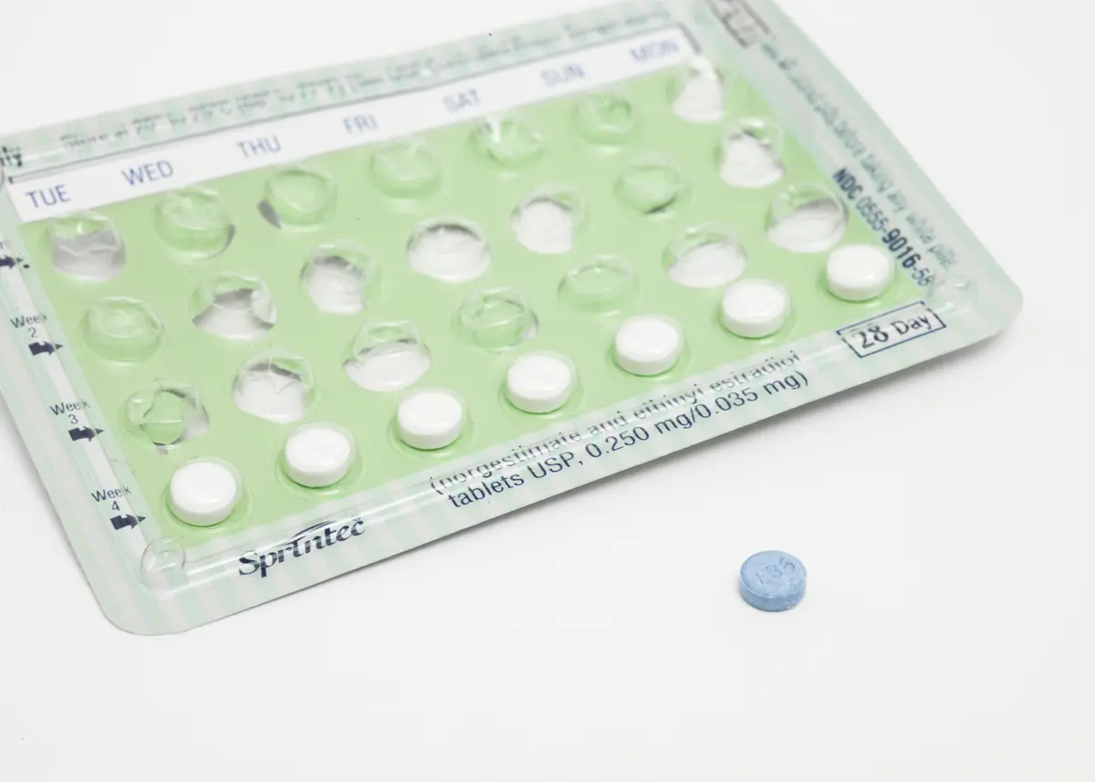 Blister of contraceptive pills.