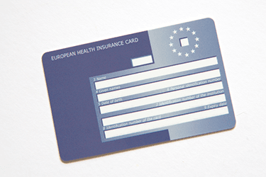 Photograph of EHIC card.