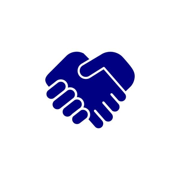 An icon of a hand shake.