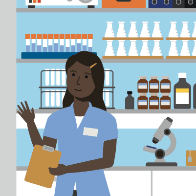 An illustration of a rresearch nurse.