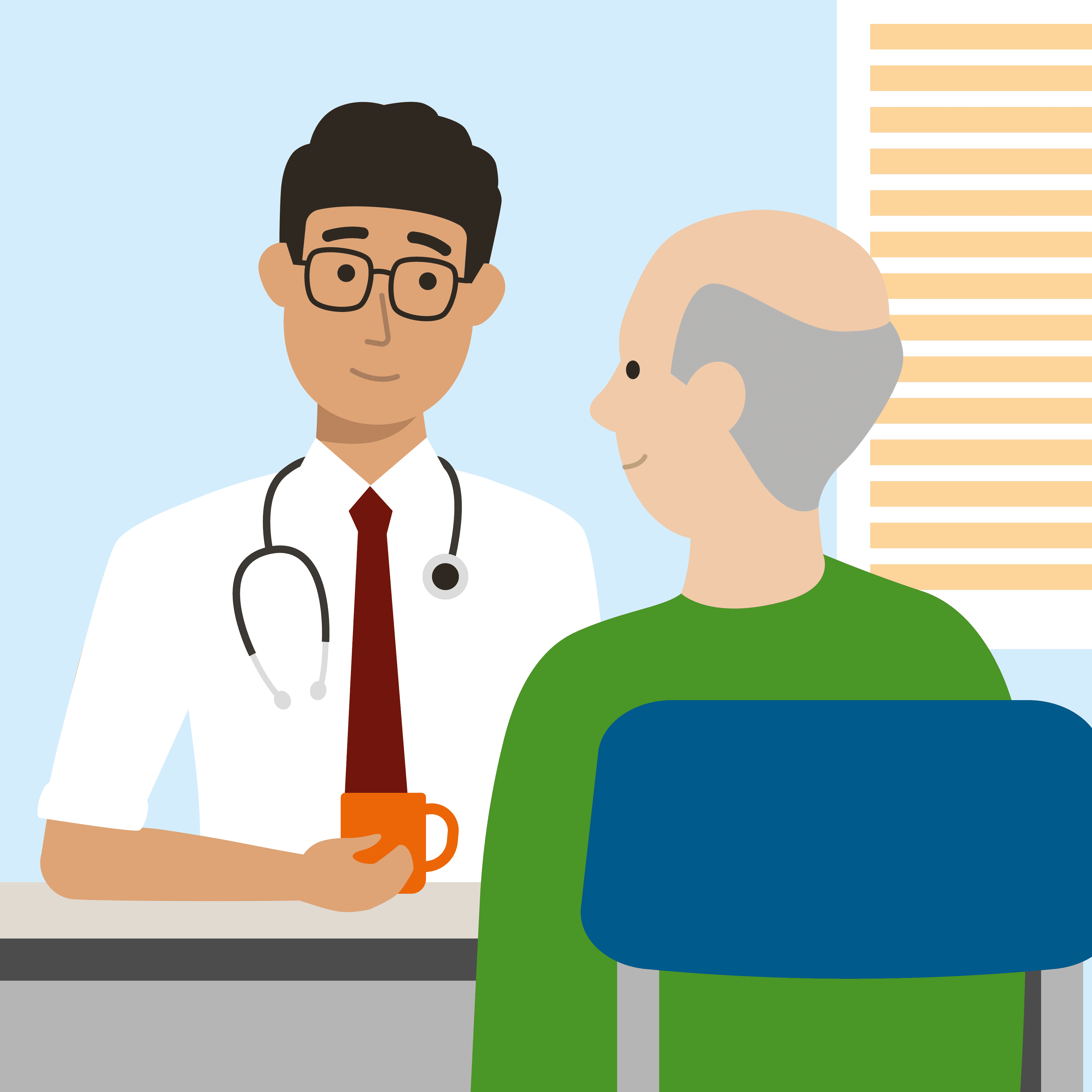 CRUK_Illustration_Doctor and Patient.