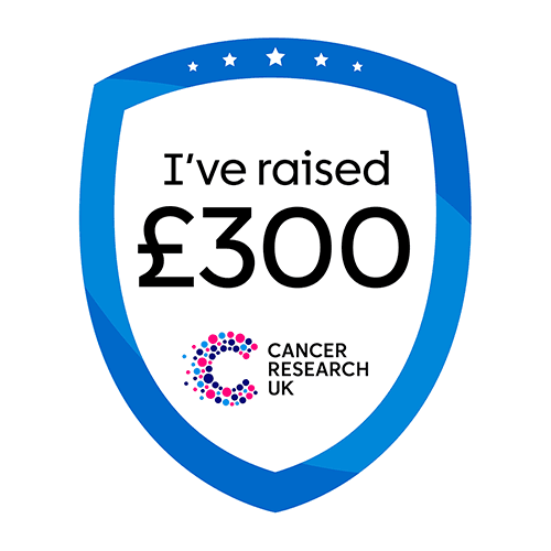I've raised £300 blue outline shield badge.