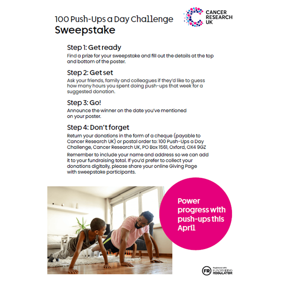 100 Push Ups April 2026 Sweepstake.