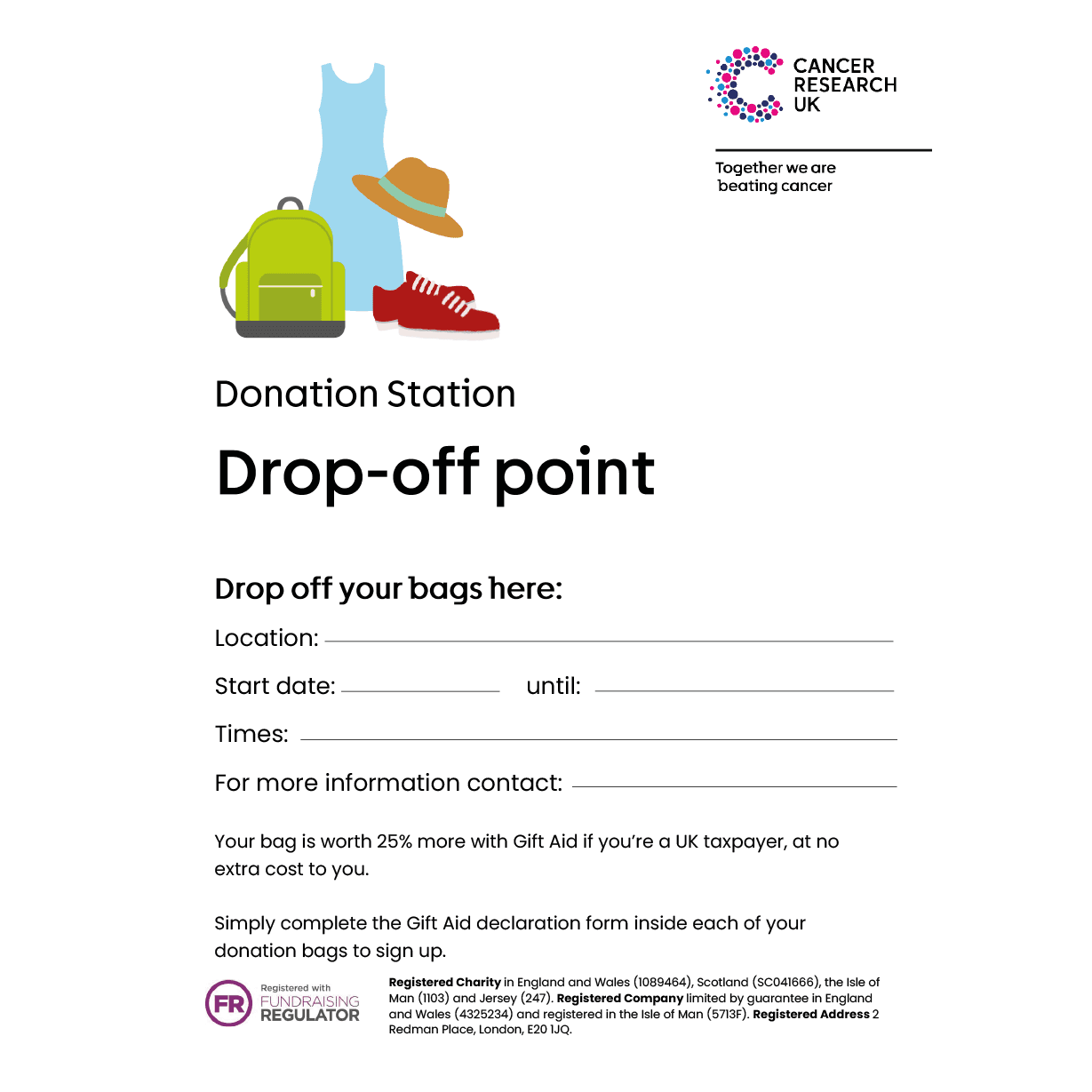 A photo of the Drop off point poster.