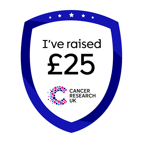 I've raised £25 blue outline shield badge.