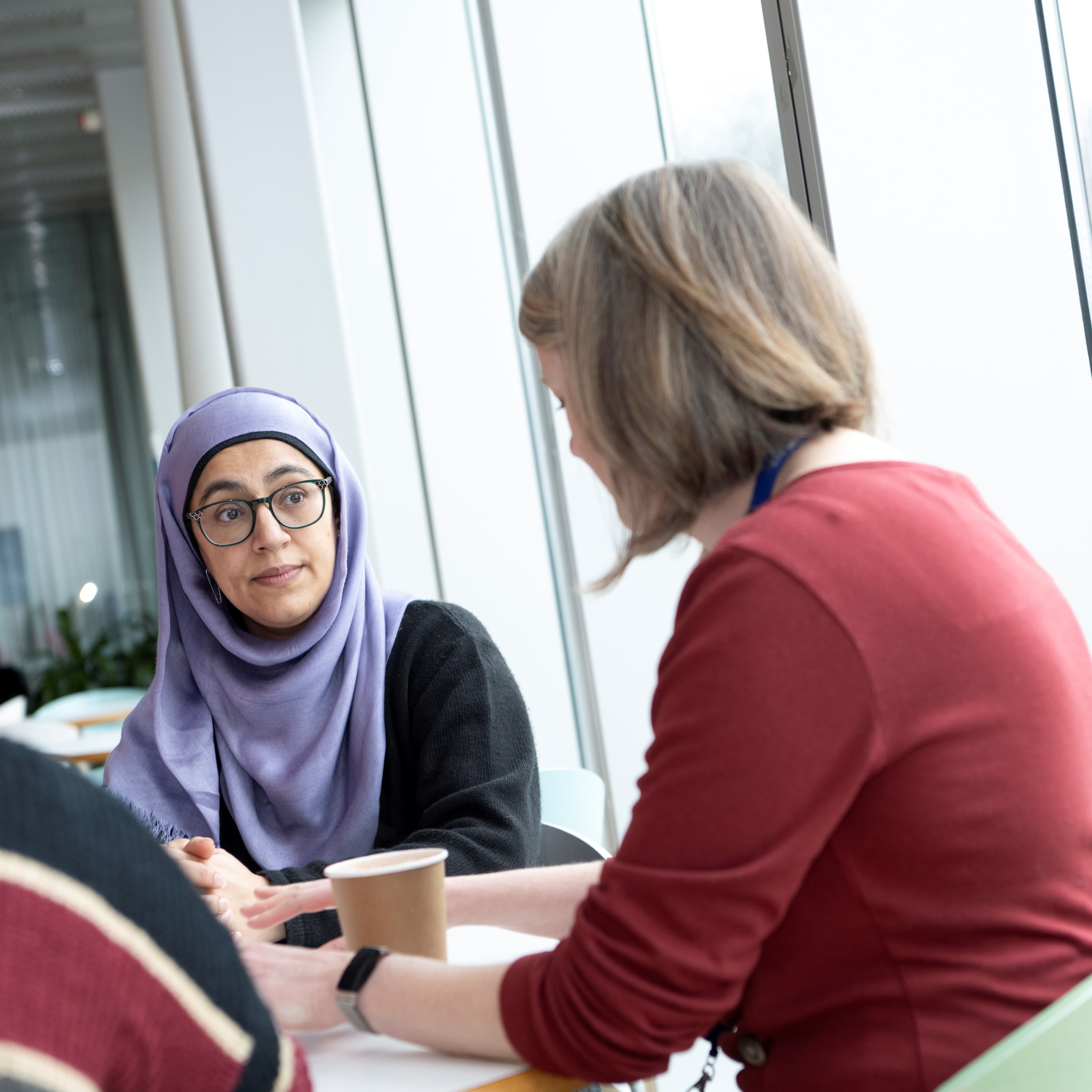 Researchers at their break.