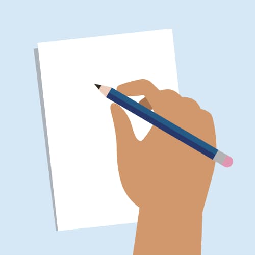 Illustration of a person writing their Will.