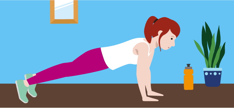 Illustration of a women completing a push-up.