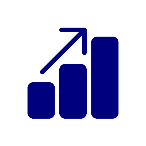 Illustration of a graph and an arrow upwards, representing growth