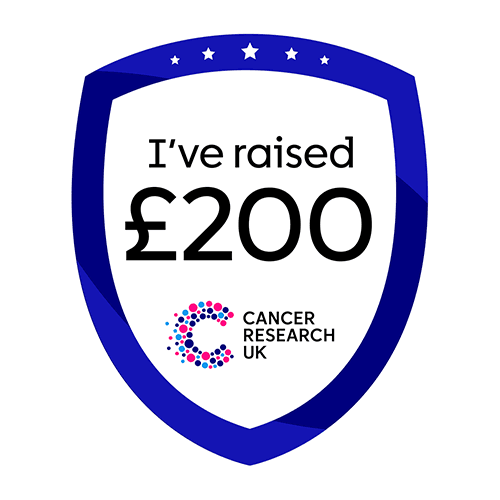 I've raised £200 blue outline shield badge.