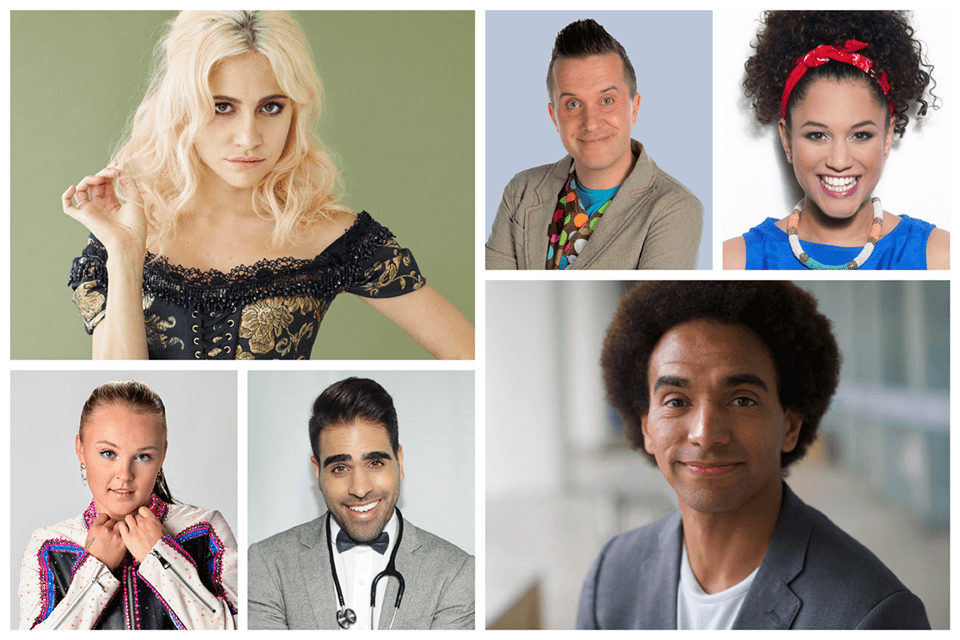 A collage of photos of the Star Awards celebrity supporters.