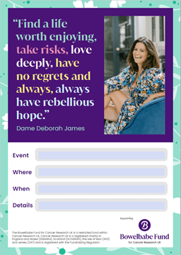 The Bowelbabe Fund event poster.