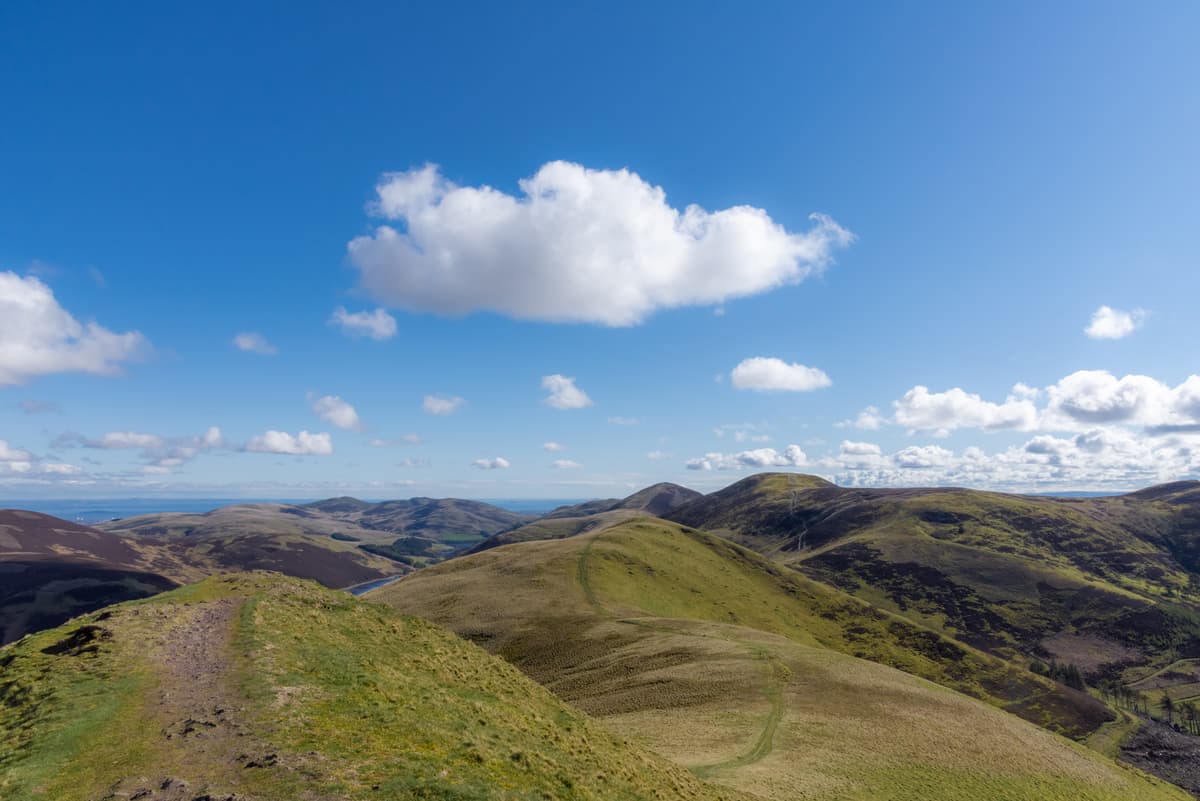 A scenic view of the Pentland Hills.