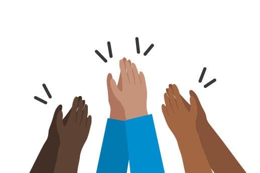 RelayForLife clapping hand illustration.