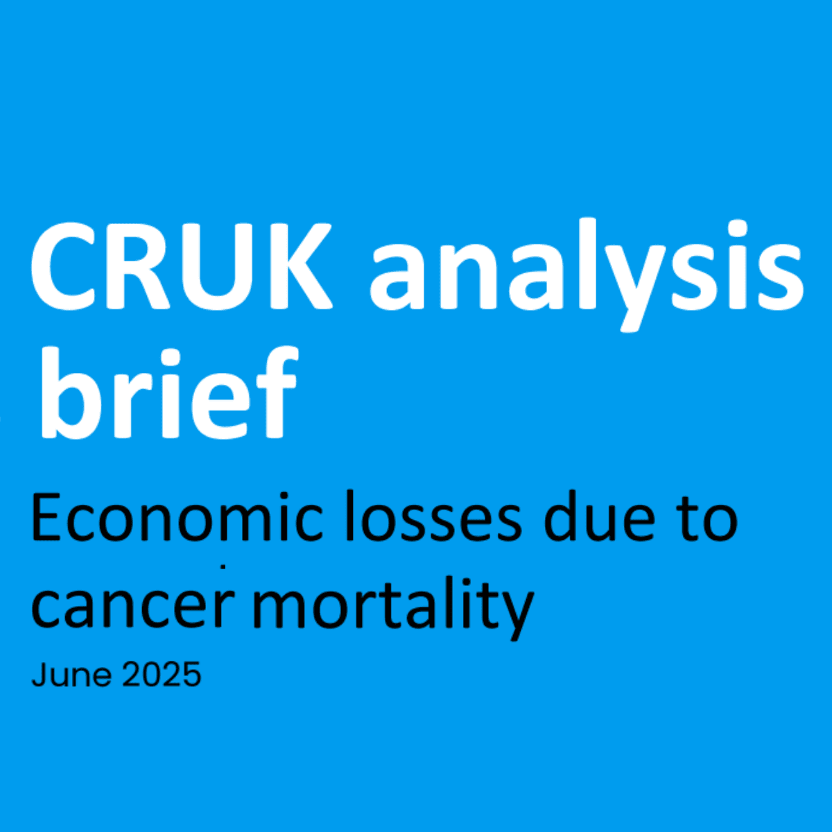 Front page of Economic losses due to cancer mortality in the UK report.