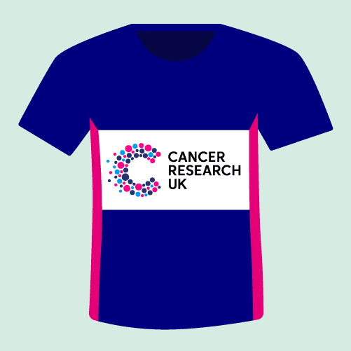 Illustration of the cruk technical t shirt against a green background.